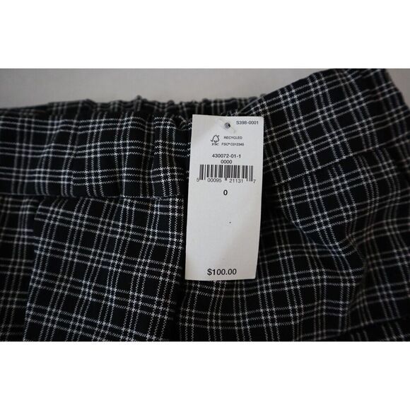 Banana Republic 430072 Women's Sz 0 Black Plaid Hayden Taper Pull On Pants - Picture 5 of 11